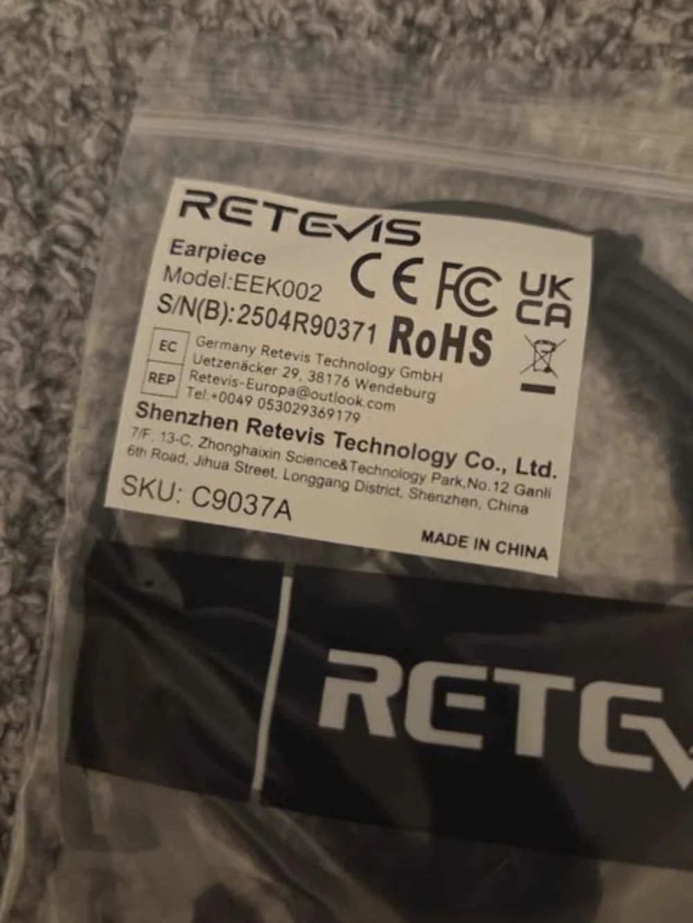 Retevis Walkie Talkie Earpieces 10 Pack - 2-Pin for Kenwood, Baofeng & Motorola